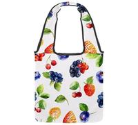 Borsa tote in tela con motivo di tucano e foglie, misura media, riutilizzabile, per donne, insegnanti, infermiere, Multicolore 05, 14.1x14.9in/36x38cm