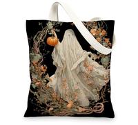 Borsa tote in tela con motivo floreale vintage, riutilizzabile, con tracolla leggera e lavabile, per viaggi, spiaggia, picnic, 33 x 38 cm