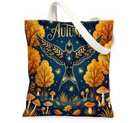 Borsa tote in tela con rondini autunnali per lo shopping, 13 x 15, borsa a tracolla riutilizzabile per la spesa per le donne, decorazione regalo con pittura autunnale