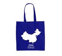 Borsa Tote In Tela Con Silhouette - Bandiera Del Paese Di Hong Kong