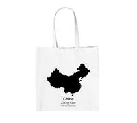 Borsa Tote In Tela Con Silhouette - Bandiera Del Paese Di Hong Kong