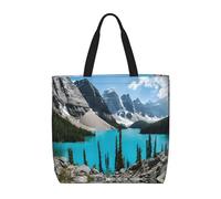 Borsa tote in tela con stampa di montagne rocciose per le donne borsa della spesa riutilizzabile grande borsa in tela da palestra borsa portatile per la spesa con tasca interna