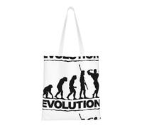 Borsa tote in tela con stampa evoluzione del bodybuilding, borsa a tracolla riutilizzabile per la spesa, idea regalo