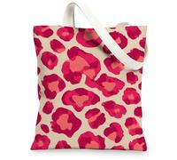 Borsa tote in tela con stampa leopardata, elegante motivo animale, borse per la spesa riutilizzabili, leggere e lavabili, per palestra, viaggi, spiaggia, picnic, 33 x 38 cm