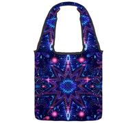 Borsa tote in tela con teschi estetici con motivo floreale colorato, borsa media per libri, riutilizzabile, per donne, insegnanti, infermiere, Multicolore 02, 14.1x14.9in/36x38cm