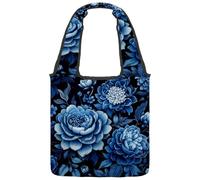 Borsa tote in tela con teschi estetici con motivo floreale colorato, borsa media per libri, riutilizzabile, per donne, insegnanti, infermiere, Multicolore 07, 14.1x14.9in/36x38cm