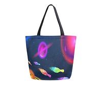 Borsa tote in tela da donna, borsa a tracolla grande casual da bowling Cosmic Space Borse per la spesa Borse per la spesa