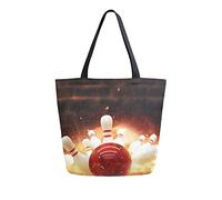 Borsa tote in tela da donna, borsa a tracolla grande casual da bowling per il fuoco Borse per la spesa Borse per la spesa