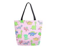 Borsa tote in tela da donna, borsa a tracolla grande casual di razza dinosauro carino Borse per la spesa Borse per la spesa