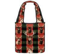 Borsa tote in tela da donna, con bastoncini di zucchero di Natale e fiocchi di neve, borsa a tracolla riutilizzabile per la spesa, shopping e lavoro, Multicolore 03, 14.1x14.9in/36x38cm