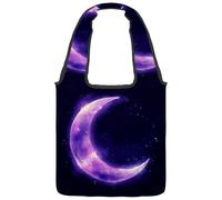 Borsa tote in tela da donna, con fasi lunari e luna nello spazio, sfondo astrologico, riutilizzabile, borsa a tracolla per fare la spesa, lavoro, Multicolore 06, 14.1x14.9in/36x38cm