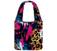 Borsa tote in tela da donna, con fasi lunari e luna nello spazio, sfondo astrologico, riutilizzabile, borsa a tracolla per fare la spesa, lavoro, Multicolore 02, 14.1x14.9in/36x38cm