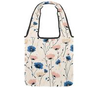 Borsa tote in tela da donna, con fiori ad acquerello, narciso e campanule, borsa a tracolla riutilizzabile per la spesa, shopping e lavoro, Multicolore 10., 14.1x14.9in/36x38cm