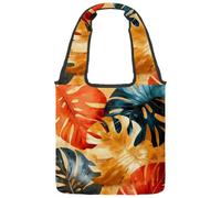 Borsa tote in tela da donna, con fiori ad acquerello, narciso e campanule, borsa a tracolla riutilizzabile per la spesa, shopping e lavoro, Multicolore 05, 14.1x14.9in/36x38cm