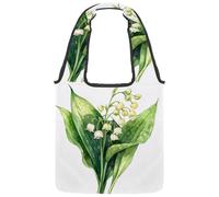 Borsa tote in tela da donna, con fiori ad acquerello, narciso e campanule, borsa a tracolla riutilizzabile per la spesa, shopping e lavoro, Multicolore 03, 14.1x14.9in/36x38cm