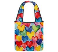 Borsa tote in tela da donna, con fiori ad acquerello, narciso e campanule, borsa a tracolla riutilizzabile per la spesa, shopping e lavoro, Multicolore 08, 14.1x14.9in/36x38cm