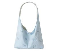 Borsa tote in tela da donna con motivo a cravatta, alla moda, borsa a tracolla sotto le ascelle, borsa a tracolla casual per uso quotidiano, Blu, 360.00x280.00x50.00mm/14.17x11.02x1.97inch