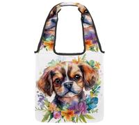 Borsa tote in tela da donna, con motivo astronautico, pianeti, stelle, astrologia, riutilizzabile, per fare la spesa, lavoro, Multicolore 09, 14.1x14.9in/36x38cm