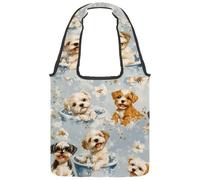 Borsa tote in tela da donna, con motivo astronautico, pianeti, stelle, astrologia, riutilizzabile, per fare la spesa, lavoro, Multicolore 07, 14.1x14.9in/36x38cm
