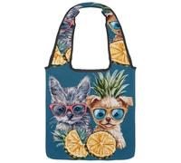 Borsa tote in tela da donna, con motivo astronautico, pianeti, stelle, astrologia, riutilizzabile, per fare la spesa, lavoro, Multicolore 05, 14.1x14.9in/36x38cm