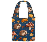 Borsa tote in tela da donna, con simpatico motivo capibara con motivo cartoni animati, con regalo e cuori rossi, borsa a tracolla riutilizzabile per la spesa, shopping e lavoro, Multicolore 06