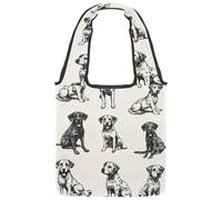 Borsa tote in tela da donna, con simpatico motivo capibara con motivo cartoni animati, con regalo e cuori rossi, borsa a tracolla riutilizzabile per la spesa, shopping e lavoro, Multicolore 05