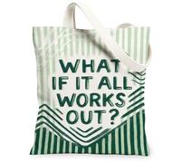 Borsa tote in tela da donna, design minimalista contemporaneo a righe a zigzag nessuno verde lavabile riutilizzabile borsa della spesa I, Verde, 13x15 Inch