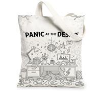 Borsa tote in tela da donna, fantasiosa lampada da scrivania giocosa N/a nera lavabile riutilizzabile borsa tote per tutti i giorni idee per viaggi, nero, 13x15 Inch