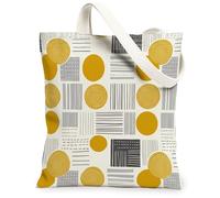 Borsa tote in tela da donna, moderna geometrica a righe a spirale, nessuna gialla, lavabile, riutilizzabile, per tutti i giorni, idea per familiari, amici, colleghi, lettura e amore, 33 x 38 cm