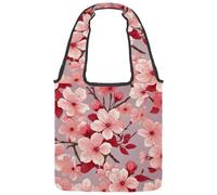 Borsa tote in tela da donna, motivo con graziose farfalle viola chiaro, borsa a tracolla riutilizzabile per la spesa, shopping e lavoro, Multicolore 03, 14.1x14.9in/36x38cm