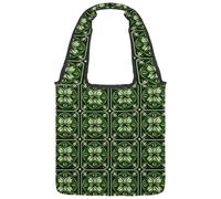 Borsa tote in tela da donna, motivo floreale con iris blu retrò, riutilizzabile, borsa tote per la spesa, lavoro, Multicolore 04, 14.1x14.9in/36x38cm