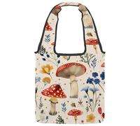 Borsa tote in tela da donna, motivo girasoli carini, senza cuciture, riutilizzabile, borsa tote per la spesa, shopping e lavoro, Multicolore 08, 14.1x14.9in/36x38cm