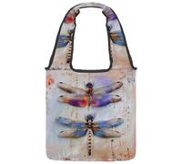 Borsa tote in tela da donna, motivo girasoli carini, senza cuciture, riutilizzabile, borsa tote per la spesa, shopping e lavoro, Multicolore 07, 14.1x14.9in/36x38cm