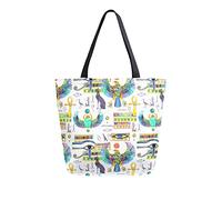 Borsa tote in tela da donna, simboli dell'antico Egitto Borsa a tracolla grande casual Borsa per la spesa Borse per la spesa