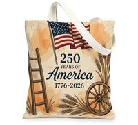 Borsa tote in tela da donna, stile patriottico vintage, con scaletta di grano, lavabile, riutilizzabile, idea per viaggi, Rosso, 13x15 Inch