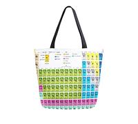 Borsa tote in tela da donna, tavola periodica degli elementi Borsa a tracolla grande casual Borse per la spesa Borse per la spesa