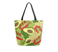 Borsa tote in tela da donna, Verdure Pomodori Prezzemolo Radice di Avocado Borsa a tracolla grande casual Borse per la spesa Borse per la spesa