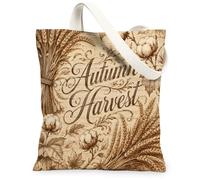 Borsa tote in tela di grano per le donne, autunno rustico foglie di cotone autunno marrone lavabile riutilizzabile borsa tote idee per fuori