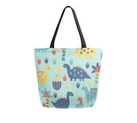Borsa tote in tela Dinosaur Worlds casual per lo shopping viaggio riutilizzabili