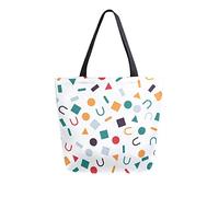 Borsa tote in tela elegante con alfabeti inglesi Borsa a tracolla casual da donna Borsa della spesa grande riutilizzabile