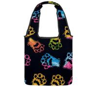 Borsa tote in tela estetica con gatto con fiore, borsa media per libri, riutilizzabile, per donne, insegnanti, infermiere, Multicolore 08, 14.1x14.9in/36x38cm