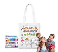 Borsa tote in tela per dipingere, colorare, borse per la festa della mamma, arte educativa artigianale con penne a vernice, attività di apprendimento per bambini dai 3 anni in su, casa, aula, asilo