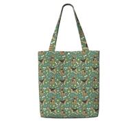 Borsa tote in tela per donna, borse a tracolla capienti, borse tote riutilizzabili per la spesa, giocattoli Airedale Terrier, razza di cane verde