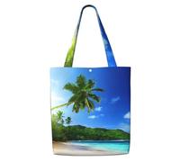Borsa tote in tela per donna, borse a tracolla capienti, borse tote riutilizzabili per la spesa, oceano, Hawaii, cielo, paesaggio nordico