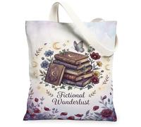 Borsa tote in tela per donne, fantasiosa artistica farfalla fiori nessuno viola lavabile riutilizzabile borsa tote idee per tutti i giorni, Viola, 13x15 Inch