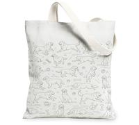 Borsa tote in tela per donne, giocosa casual palla osso nessuno bianco lavabile riutilizzabile borsa per la spesa idea per familiari, amici, colleghi, lettura Loves, 33 x 38 cm