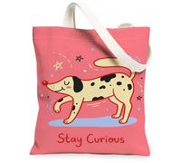 Borsa tote in tela per donne, giocosa fantasiosa stelle curve nessuno pesca lavabile riutilizzabile borsa tote ideale per viaggi, lavoro, shopping, libreria, 33 x 38 cm