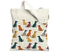 Borsa tote in tela per donne, giocosa fantasiosa stelle puntini nessuno multicolore lavabile riutilizzabile piccola borsa tote idee per familiari, amici, colleghi, lettura amori, 33 x 38 cm
