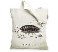 Borsa tote in tela per donne, natura illustrativa foglie rocce nessuno verde lavabile riutilizzabile grafica tote bag per Shoppi, Verde scuro, 13x15 Inch