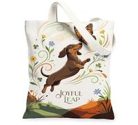 Borsa tote in tela per donne, primaverile giocosa farfalla fiori primavera verde lavabile riutilizzabile borsa della spesa idee per familiari, amici, colleghi, lettura amori, 33 x 38 cm